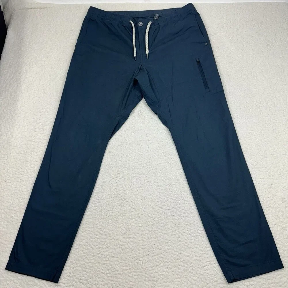 VUORI Ripstop Drawstring Pants Mens XXL Blue V412 Workout Active Lightweight Jog - Picture 2 of 9